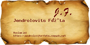 Jendrolovits Fáta névjegykártya